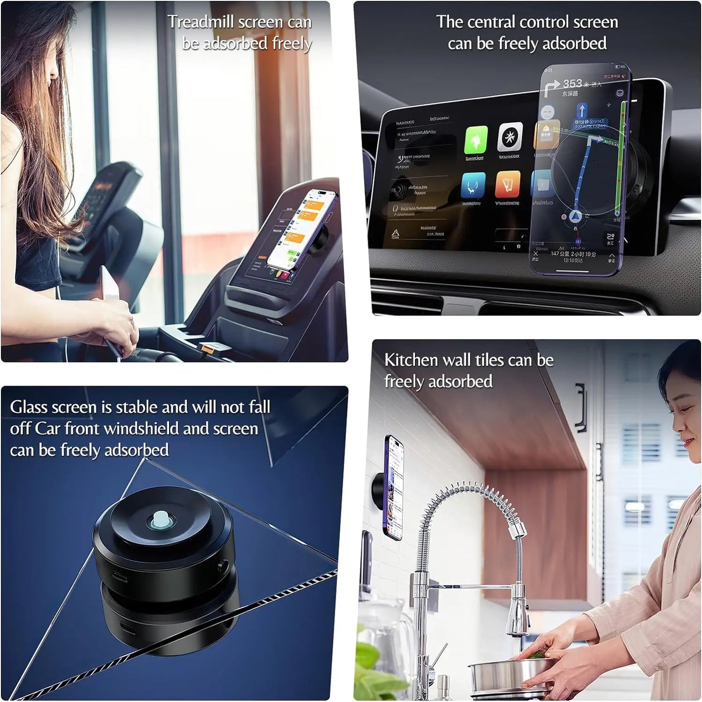 Vacuum suction car&phone holder